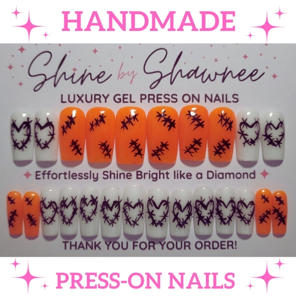 Handmade Luxury Press-On Nails | Sturdy & Reusable | HALLOWEEN TIME - Picture 1 of 7